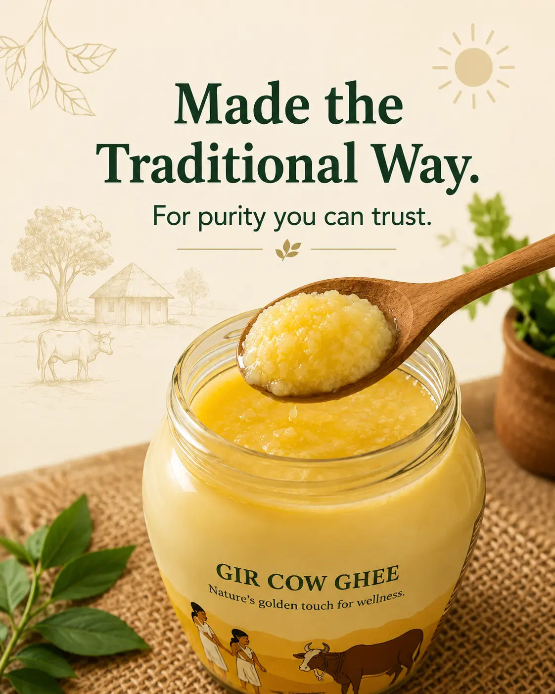 Fiviori Premium A2 Gir Cow Ghee (Bilona Method)