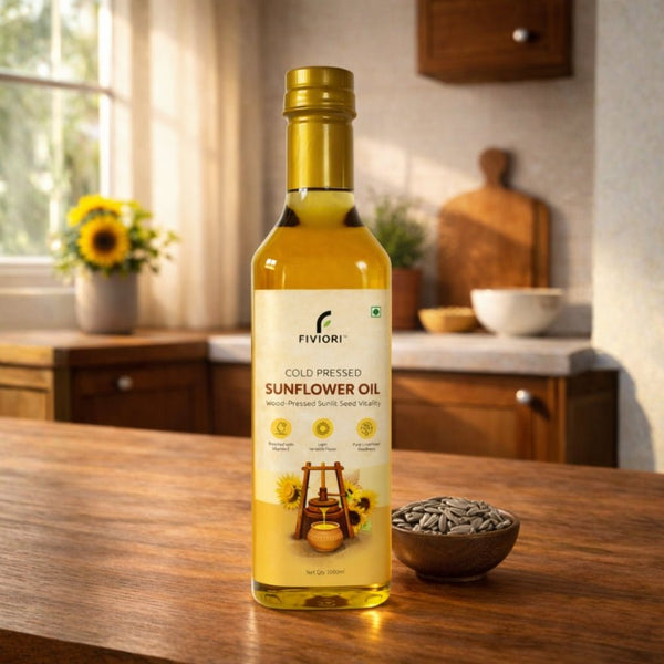 Fiviori Cold - Pressed Sunflower Oil — Pure Organic, Naturally Rich in Vitamin E & Antioxidants - Fiviori Farms